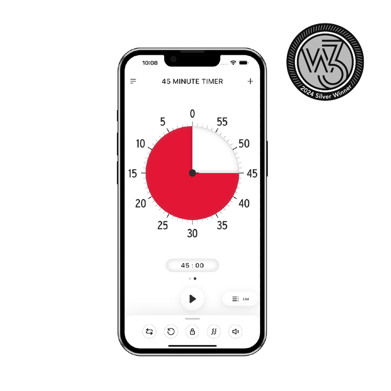 45 Minute timer on the Time Timer App