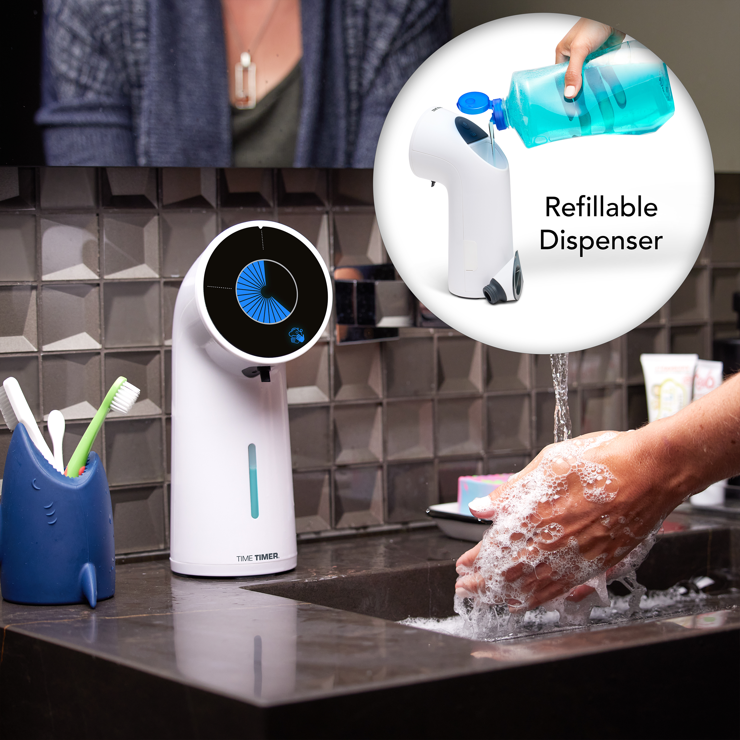 Time Timer® WASH + Soap Dispenser  Automatic Handwashing Visual Timer